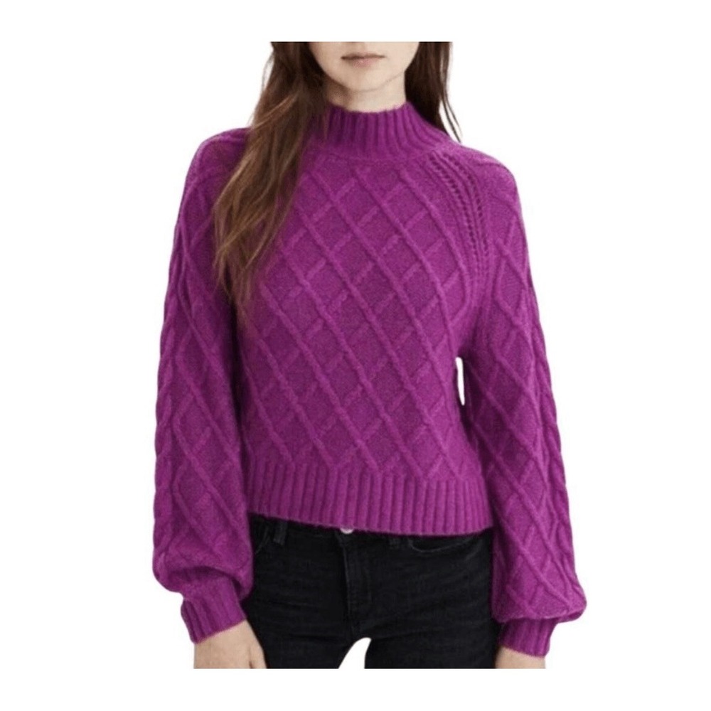 American Eagle balloon sleeve mock neck knit sweater Sz XXL